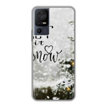 Новогодние, Праздничные Чехлы для TCL 40 SE - 2024 год (Let it snow)