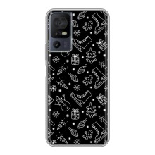 Новогодние, Праздничные Чехлы для TCL 40 SE - 2024 год (Новогодний фон)
