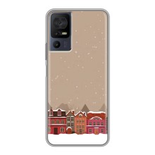 Новорічні, Святкові Чохли для TCL 40 SE - 2024 год (Зимове місто)