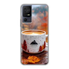 Чехол с уникальным дизайном «Осень с кофе» для TCL 40 SE – Кофе на природе