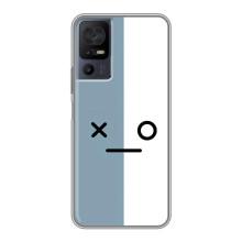 Силиконовые Чехлы (смешные стикеры) для TCL 40 SE – Серо-белый