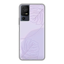 Чохол квітковий дизайн для TCL 50 5G – Монстера фіолетова