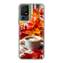 Чехол с уникальным дизайном «Осень с кофе» для TCL 50 5G