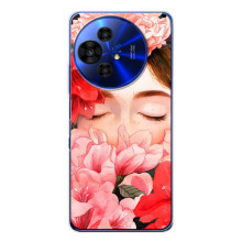 Чехлы (ART) Цветы на TCL 50 NxtPaper (VPrint) (Очі в квітах)