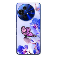 Чохли з квітами для TCL 50 NxtPaper (VPrint) (Метелик на квітах)