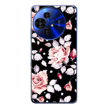 Чохли з квітами для TCL 50 NxtPaper (VPrint) (Квіти на чорному)