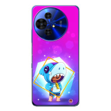 Чехол Бравл Старс для TCL 50 NxtPaper – Леон в костюме Акулы