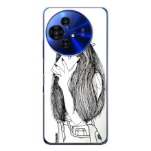 Чехол с печатью для TCL 50 NxtPaper - (Мода) (AlphaPrint) (Фото девочки)