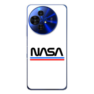 Силиконовый бампер с принтом "Наса" на TCL 50 NxtPaper – NASA на белом фоне