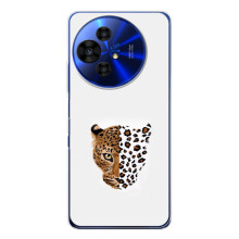 Чехол с леопардовым принтом на TCL 50 NxtPaper – Леопард на белом