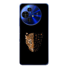 Чехол с леопардовым принтом на TCL 50 NxtPaper – Леопард на черном