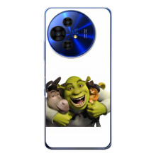 Печатный чехол с принтом Шрек для TCL 50 NxtPaper – Шрек осел и кот