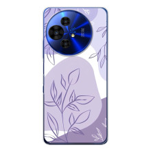 Силиконовый чехол с принтом в цветах на TCL 50 NxtPaper – Фиолетовый дизайн