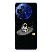 Силиконовый Чехол с принтом "Космонавты" на TCL 50 NxtPaper – Космонавт на рыбалке
