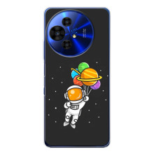 Силиконовый Чехол с принтом "Космонавты" на TCL 50 NxtPaper – Космонавт с шариками