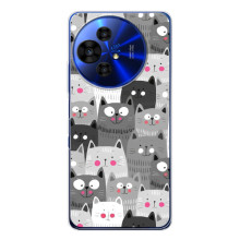 Чехлы с Котиками для TCL 50 Pro NxtPaper (VPrint) (Рисованные котики)