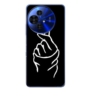 Чехлы (Знак сердечка) на TCL 50 Pro NxtPaper – Сердце на черном