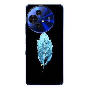 Чехол с картинками на черном фоне для TCL 50 Pro NxtPaper – Листочек