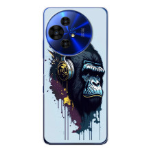 Чехол с Обезьянами TCL 50 Pro NxtPaper - (AlphaPrint) – Горилла в наушниках