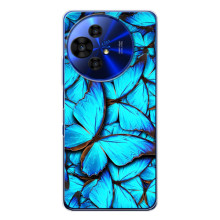 Чохол з принтом для ТСЛ 50 Про НxtPaper - (Прикольні) (AlphaPrint) (Сині метелики)