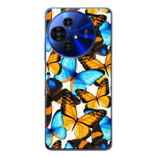 Чохол з принтом для ТСЛ 50 Про НxtPaper - (Прикольні) (AlphaPrint) (Яскраві метелики)