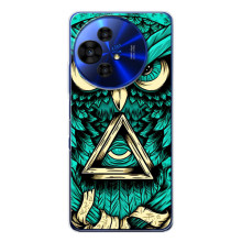 Чехол с птицами на TCL 50 Pro NxtPaper (VPrint) (Сова с глазом)