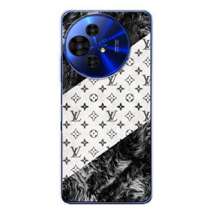 Чехол Стиль Louis Vuitton на TCL 50 Pro NxtPaper – LV на белом