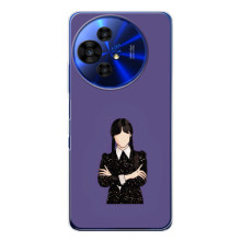 Чехлы Венсдей на TCL 50 Pro NxtPaper Уэнсдей (AlphaPrint) (Уэнздей в черном)