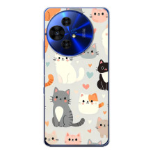Чехол с рисунком кот на TCL 50 Pro NxtPaper – Коллаж котов