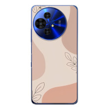 Чехол цветочный дизайн для TCL 50 Pro NxtPaper (Коричневый фон)