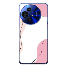 Чехол цветочный дизайн для TCL 50 Pro NxtPaper (Розовый фон)