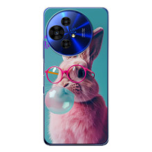 Чохол з принтом стильні тварини для ТСЛ 50 Про НxtPaper (Кролик в окулярах)