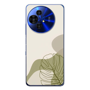 Силиконовый чехол с принтом в цветах на TCL 50 Pro NxtPaper