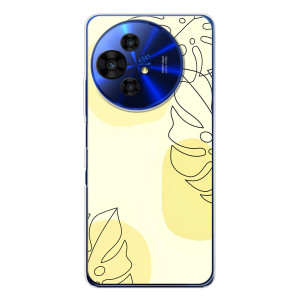 Силиконовый чехол с принтом в цветах на TCL 50 Pro NxtPaper