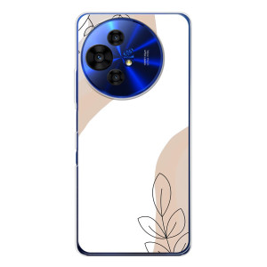 Силиконовый чехол с принтом в цветах на TCL 50 Pro NxtPaper
