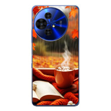 Чехол с уникальным дизайном «Осень с кофе» для TCL 50 Pro NxtPaper – Кофе и дождь