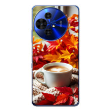 Чехол с уникальным дизайном «Осень с кофе» для TCL 50 Pro NxtPaper