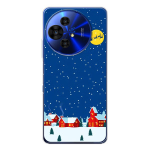 Силиконовый бампер на рождество для TCL 50 Pro NxtPaper (Город в снегу)