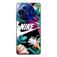 Силиконовый Чехол на TCL 50 Pro NxtPaper с картинкой Nike (Цветочный Nike)