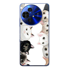 Силиконовый чехол с котиком для TCL 50 Pro NxtPaper