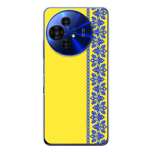 Силиконовый Чехол на TCL 50 Pro NxtPaper (Вышиванка на желтом)