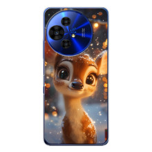 Яркий чехол для TCL 50 Pro NxtPaper с Зимними Оленятами – Оленёнок среди гирлянд