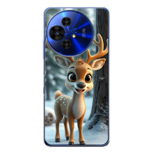 Яркий чехол для TCL 50 Pro NxtPaper с Зимними Оленятами – Оленёнок в лесу