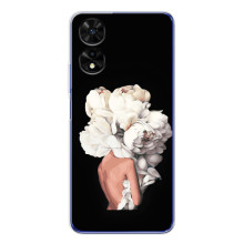 Чехлы (ART) Цветы на TCL 505 (VPrint) – Белые цветы