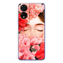 Чехлы (ART) Цветы на TCL 505 (VPrint) – Глаза в цветах