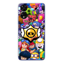 Чехол для TCL 505 Бравл Старс (VPrint) (Лого Brawl Stars)