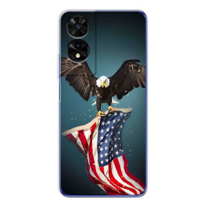 Чехол Флаг USA для TCL 505 – Орел и флаг