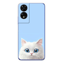 Чехол на тематику: Коты для TCL 505 (Белый кот)