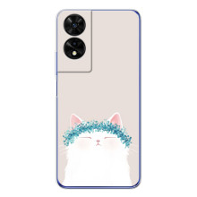 Чехол на тематику: Коты для TCL 505 (Белый котик)