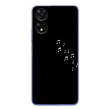 Чехол с картинками на черном фоне для TCL 505 – Ноты